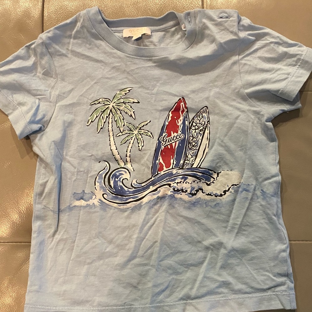 Little boys Baby Blue Authentic Gucci Tee
